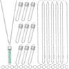 SUNNYCLUE 1 scatola Fai Da Te 10 set Collane di Fiale di Vetro Collana di Bottiglie Dei Desideri All'Ingrosso Argento Portafortuna Trasparente con Catena In Acciaio Inossidabile Tubo Appeso Ciondolo V