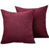 SWJ-swjssb Set di 2 Copri Cuscini Divano 50x70 Copricuscino 70x70 60x80 con Cerniera,Federe Moderne per Camera da Letto Divano Decorativo Lino Elegante Lavabile Copricuscini(Burgundy,70x70 cm 2pcs)