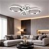 Arcadia Plafoniera Led Soffitto Moderna con Luce Calda e Fredda Dimmerabile con Telecomando e App - Lampadario Camera da Letto Soggiorno Cucina Cameretta - 4300LM 80 cm - Modello Apollo (Argento)