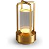 maolo Lampada da Tavolo LED Touch Ricaricabile | 3 Tonalità di Luce 1500K-6500K | USB-C, Batteria 2000mAh | Design Moderno in Alluminio | Comodino, Scrivania, Salotto - Argento/Oro (Oro)