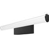 kalb Material für Möbel kalb | Lampada a specchio LED 400mm, applique, nera, rotonda, 230VAC, luce da bagno nera - ambiente moderno, risparmio energetico, resistente agli schizzi, bianco caldo