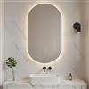 STYLE GLASS PIBE Specchio Bagno Led, Specchio Rotondo da Parete con Luce Led 4000K Retroilluminato, Specchiera Bagno Made in Italy Bordo Filo Lucido Moderno (90x50 cm)