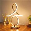 Arcadia Lampada da Comodino LED - Luce Notturna Dimmerabile Bianco Freddo, Naturale e Caldo - Design Moderno 3200 Lumen - Abat-jour per Camera da Letto, Scrivania e Salotto - 38 x 23 cm (2 x Oro)