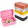 ZFGJ Set da 6 Scatole in Metallo Rettangolari con Coperchio a Cerniera, Piccole Scatole di Metallo per Caramelle, Chiavi, Bijoux, Mini Storage Boxes per Casa, Ufficio,Organizzazione e DIY, 9,5 x 6 x 2,2 cm