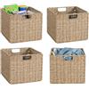DINGTAI Kallax Expedit - Set di 4 scaffali intrecciati, 30,5 x 30,5 x 25,5 cm, cestino pieghevole per l'erba marina