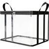 Generic Borsa portaoggetti trasparente in PVC ispessito con coperchio incernierato, soluzione per guardaroba di grande capacità, media 32 x 24 x 25 cm, grande 38 x 24 x 32 cm, per casa, viaggio, attico