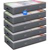 POWZOO Set 5 Contenitori Sottoletto 90L,100x50x18cm,Finestra Trasparente | Pieghevoli con Maniglie Rinforzate e Cerniera a Due Vie,Per Trapunte,Coperte,Abiti Stagionali,Salvaspazio Sotto il Letto.