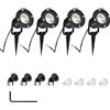 CPROSP 4PCS 5W Faretto da Giardino GU10 Proiettore LED Spot Bianco Caldo | Per Esterno Giardino 3000K; con Picchetto Esterno IP65; Lampadina LED Inclusa