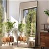 LunaMirror Specchio da terra parete lungo 76x180 CM grande intero specchio da parete con cornice in Nero Alluminio, da appoggiare o da appendere, per soggiorno, camera da letto, ingresso, corridoio