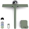 GÜTEWERK Tergivetro in silicone per doccia 23 cm, supporto 2 in 1, Verde