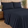 NARCISO - Set Lenzuola 1 Piazza e Mezza 3 Pezzi Tinta Unita Embossed, Completo Lenzuola Una Piazza e Mezza in Microfibra Traspirante ed Anallergica, Biancheria da Letto Made in Italy (Navy Blu)