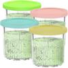 AUMUA 4 Pezzi Contenitori per Gelato Fatto in Casa con Coperchi per Ninja CREAMi Gelatiera Deluxe NC501EU NC501 NC500, Accessori Contenitori di Ricambio, Vaschette per Gelato (Blu/Rosa/Lime/Giallo)