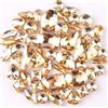 Blausky 100 pezzi di strass da cucire in incastonatura a gratta, sfaccettatura flatback con strass in vetro, con foro per vestiti, scarpe, oro champagne