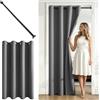 MRTREES 1 Pezzi Tenda Porta Grigio Scuro 140x210 CM, con Bastone 75-125cm