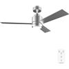 Cecotec Ventilatore da soffitto con luce EnergySilence Aero 4850 Style Steel. 30 W, diametro 48 con 3 pale, telecomando, motore DC, 6 velocità, modalità Winter-Summer e Natural Breeze