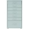 Dokiiovo Cassettiera mobile in metallo con 7 cassetti, Armadietto per documenti mobile, Armadio per ufficio con ruote, Cassettiera mobile a rotelle per casa ufficio, 35x26x69 cm (grigio-verde)