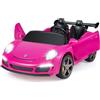 RELAX4LIFE Auto Elettrica per Bambini 24V con Licenza RUF, 2 Posti Rosa, Telecomando 2.4G, Luci LED, Giocattolo per Bambini 3-8 Anni (Modello: S322)