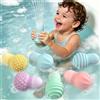 ddLUCK Giocattolo da Bagno Sensoriale a Pressione, Texture Soft Touch - Sputa Acqua da 19 Fori, Ideale per Bambini 1-3 Anni, Antistress per Vasca/Piscina (Giallo/Verde/Blu/Rosa/Viola)