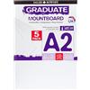 Daler Rowney - Passepartout Graduate, Formato A2, Colore: Bianco Ghiaccio, 5 pz.