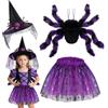 Beipegin Costume Ragno Bambina,Ragnatela Tutu Gonna Zaino Ragno Cappello Strega Costumi Strega Halloween Bambina Ragazze