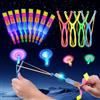 O-Kinee Elicottero Volante con Fionda,LED Luminosa Flying Giocattoli,Elicottero a Slingshot Razzo, Giocattoli per Feste per Bambini Giocattoli Regali di Festa