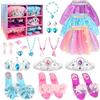 Beipegin Costume Principessa Bambina Accessori Tacchi Collana Diadema Braccialetto Anello Principessa Gioielli Regali di Natale Compleanno Regalo Bambina 3 4 5 6 7Anni