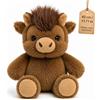Generic Peluche Mucca Che Corre 45 cm, Morbida Mucca Highland di Peluche con Pelo Soffice, Doudou Rassicurante e Compagno di Coccole, Pupazzo Morbido per Bambini, Compleanno e Natale