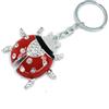 VLNET Portachiavi Tascabile a doppia anella in acciaio inossidabile stile animali.Gatti,cani,zampa,tartaruga,pesci ecc. Accessorio Unisex, Ottima idea Regalo! (coccinella)