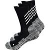 HIKERHEAVENLAR Neri Calzini Calcio Antiscilolo Grip Uomo Calzini Grip Donna Yoga Cotone Sportivi Pilates Basketball Ciclismo Wander Trekking Corsa 36-42 Nerigrigio M 3P