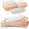 LOONARA Travel LOONARA Sacchetti di compressione per valigie e zaini [3 pezzi] - Cubi di stivaggio comprimibili, organizer salvaspazio per bagagli - Cubi di compressione (Desert Whisper - Beige)