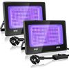 CREATESTAR 100W Faretto UV LED,IP67 Impermeabile Luce Nera UV,385-400nm LED Luce Nera, Lampada uv Con Interruttore per Halloween, Pittura Del Corpo, Poster Fluorescente, Bar, Acquario(2PC)