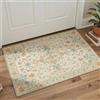 BEIMO Tappeto Boho per Interni 60x90 cm, Vintage Lavabile, Piccoli Orientali Antiscivolo per Porta d'Ingresso, Corridoio, Cucina,Crema Floreale