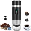 Bostar Macchina da Caffè Portatile, 3 in 1 Elettrica Portatile Espresso Ricaricabile per Caffè Espresso, Display Digitale per Capsule Piccole Grandi e Caffè Macinato per Ufficio Viaggio (Nero)