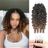 Renyarch Miracle Burmese Curly Mini Knots Crochet Human Hair - Extension Capelli Veri Pre-Separati per Donne Nere, 2 pezzi 50g Crochet Braids Water Wave Nodi Invisible Knotless, 16 pollici T30#