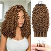 Renyarch Miracle Burmese Curly Mini Knots Crochet Human Hair - Extension Capelli Veri Pre-Separati per Donne Nere, 2 pezzi 50g Crochet Braids Water Wave Nodi Invisible Knotless, 20 pollici 27#