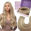 Fshine Extension Tessitura Capelli Veri 100 g 30 cm Umani Extension Capelli lisci Biondo Cenere Scuro Con Highlighted Del Biondo Dorato Extensions Cucitura Weft #16P22