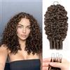 Renyarch Miracle Burmese Curly Mini Knots Crochet Human Hair - Extension Capelli Veri Pre-Separati per Donne Nere, 2 pezzi 50g Crochet Braids Water Wave Nodi Invisible Knotless, 22 pollici 4#