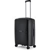 Ciak Roncato Cosmo Trolley Medio Nero - Valigia Rigida in Polipropilene Leggero con 4 Ruote e Chiusura TSA - Bagaglio M Espandibile