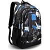 Amythe Zaino Scuola Ragazzi Teen 10 a 18 anni Impermeabile 28 L, Nero e Blu | Viaggio Grande Moda Impermeabile Cintura Trolley Liceo Nero e Blu Daypack Multitasche Capiente Resistente per Università