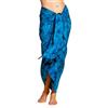 PANASIAM Pareo Toni Blu - Pareo in Viscosa Coprente - Gonna a Portafoglio | Per donna & uomo, come pareo da spiaggia, Sarong o leggero abito da spiaggia, copricostume leggero, pezzo unico artigianale