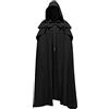 Generic Sacerdote accappatoio fratello medievale cappuccio rinascimentale monaco costume monaco Soutane con cappuccio abito lungo cavaliere cape nero adulto mantello con cappuccio cappotto da sera