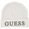 Guess Berretto Invernale con Logo Glitterato, Grigio, Viscosa/Poliestere/Poliammide, Taglia M