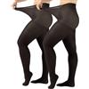 CALZITALY Collant Opaco Curvy Taglie Forti | XL, 2XL, 3XL, 4XL | 60 DEN | Made in Italy (IT, Testo, 4XL, Regular, Regular, 2 Paia - Nero)
