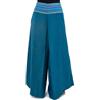 FANTAZIA - Pantaloni etnici leggeri/Cina e Righe Nausika - Taglia Unica - 100% Cotone Blu, Blu chiaro chiné nero e righe turchesi, Taglia unica