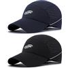 LCKEBT Set 2 Cappelli Baseball Leggeri ad Asciugatura Rapida, Cappello Sportivo Traspirante con Fori di Ventilazione & Fascia Assorbi Sudore, Regolabile Uomo Donna Running Ciclismo