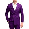 MOGU Abito da uomo, 2 pezzi, slim fit, con blazer doppiopetto e pantaloni da smoking