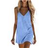 Generico Abiti estivi da donna in stile bohémien, con spalline sottili floreali, linea A, abito midi per ospiti di nozze, spiaggia vacanza prendisole casual Boho Tank Dress con tasche (B-Light Blue, M)