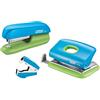 Rapid F5 - Mini set cucitrice e perforatrice, colore: Blu/verde