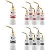 Nakamichi GrubLock Excel Spine Banana con Pin da 2 mm Placcate in Oro 24K, Cavi Altoparlanti 10 AWG - 18 AWG, per Morsetti a Molla, per Amplificatori Hi-Fi, Tipo a doppia vite, 12 Pezzi (6 Paia)
