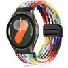 PaceBid 20mm Intrecciato Cinturino per Samsung Galaxy Watch 7/6/5/4 40mm, 44mm/Watch FE/Watch 6 Classic 43mm, 47mm, Nylon Sportivo Magnetico Elastico Watch Band per Galaxy Watch 42mm - Arcobaleno